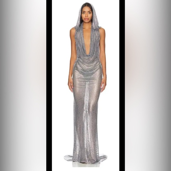 Bronx and Banco Amalia Rhinestone Noir Gown-XS.NWT - Picture 4 of 8